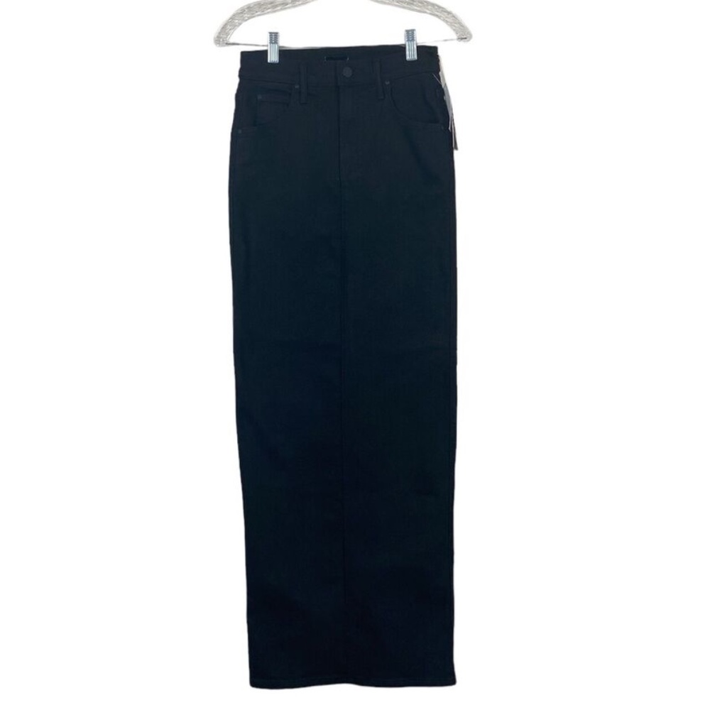 Mother The Flagpole Maxi Skirt Denim Black Pitch Size 24